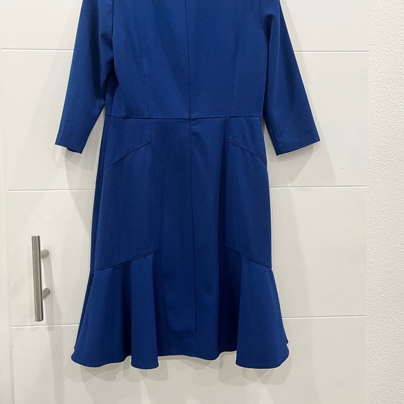 Ann Taylor Royal Blue Long Sleeve Flounce-Hem Dress - Picture 2 of 4